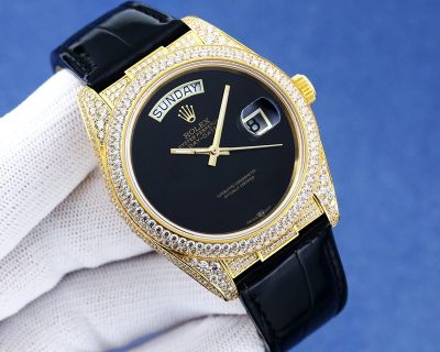 Rolex Daydate ETA2836 Movement 40mm Black Face Diamond Case Watch